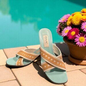 Isaac Mizrahi Open Toe Sandals Kitten Heels